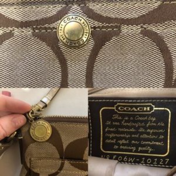 Coach Signature Zip File Crossbody Purse Handbag - Picture 7 of 8